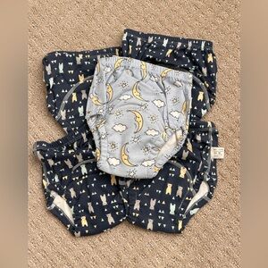 Moon and Stars Kids Training Pants Set - Navy and Light Gray